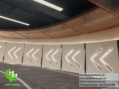 Últimas soluções da empresa sobre Inovadora fachada de alumínio perfurado iluminada para um projeto de estacionamento subterrâneo moderno