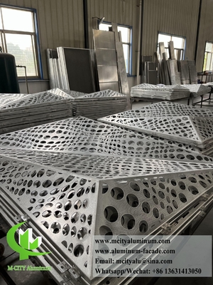 Sistema de fachada de chapa de alumínio 3D Forma revestimento metálico perfurado