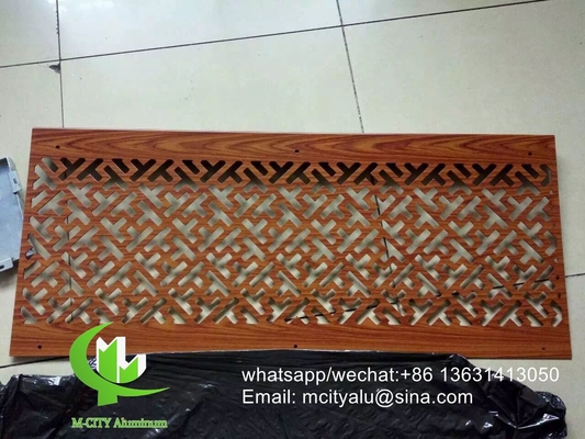 Foshan 5mm cor de madeira Metal alumínio tela cortada a laser tela painel decoração de hotel