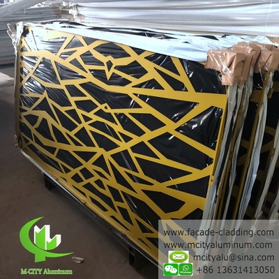 Painel de escultura CNC de alumínio fluorocarbonato perforado, painel de parede de cortina, painel de alumínio para revestimento de fachada