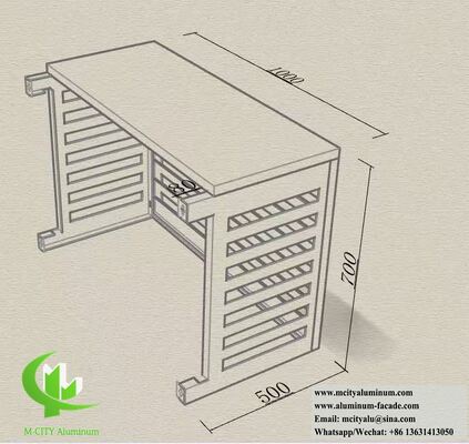 Tamanho personalizado Alumínio Lourred Screen AC Unit Cover com 45° Ângulo Lourres e acabamento revestido em pó