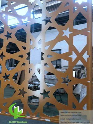 Decoração de tela de metal cortada a laser para fachada, vedação, decoração de corrimão Material de alumínio