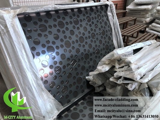 China painel de alumínio perfurado metálico de 3 mm revestido em pó de painel sólido de alumínio para fachada