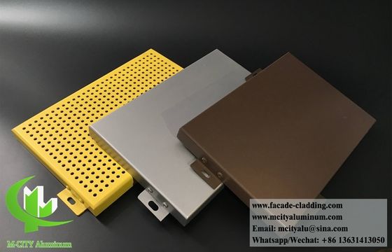Painel de fachada de alumínio perfurado revestido em pó com cores RAL personalizadas e design de corte a laser