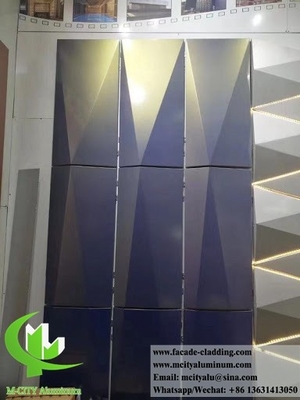 3D forma fachadas de alumínio tela de metal revestimento de parede de alumínio em pó revestido
