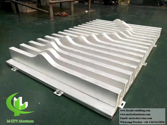 Tecidos metálicos 3D ondulados fachadas metálicas tubos de alumínio soldados revestimentos personalizados