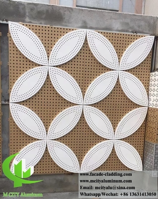 Folha de metal de forma 3D fachadas de alumínio folha de perfuração cor dourada