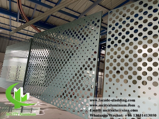 Arquitetura revestimento perfurado de metal fachadas de alumínio revestimento durável PVDF