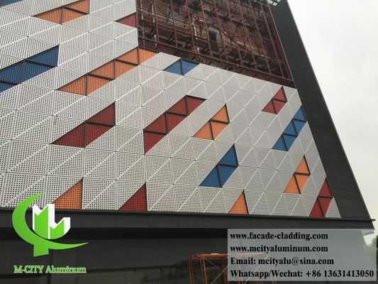 Ecrã de alumínio de painel metálico perfurado para revestimento de fachada de parede de edifícios anti-ferrugem
