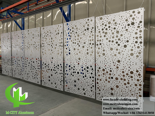 Ecrã decorativo de revestimento de painel de fachadas de alumínio perfurado