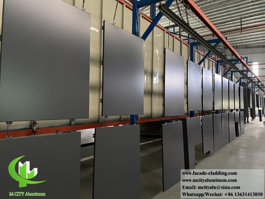 revestimento de parede sólida fachada de metal painéis de alumínio cor cinza PVDF 15 anos de garantia