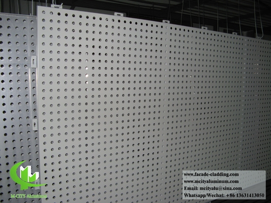 Painel de metal de folha de alumínio sólido perfurado PVDF Sliver Decoração de fachada de cor