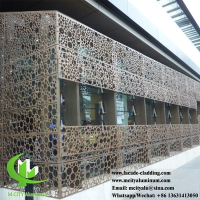 Ecrã de metal decorativo Painéis de alumínio Parede revestimento de fachadas Sistema espessura 3 mm