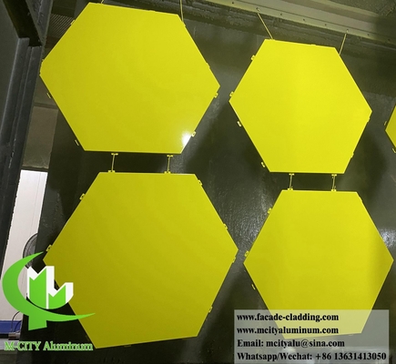 Painéis metálicos Folha de alumínio hexagonal para decoração de parede de revestimento de fachada