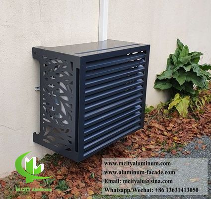 Qualidade  Customized Size Aluminum Louvred Screen AC Unit Cover with 45° Angled Louvres and Powder Coated Finish Fábrica