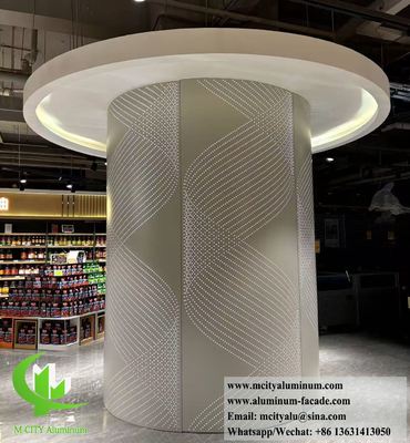 Bom preço Decorative Aluminum Column Cladding With Perforation Pattern LED light on-line
