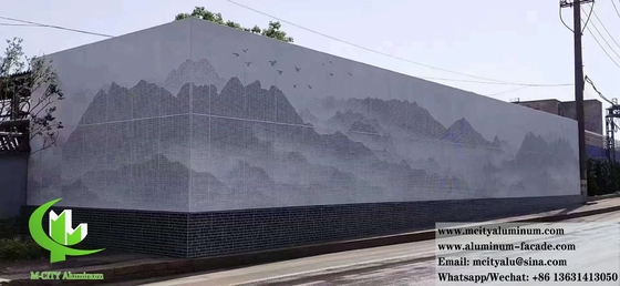 Arquitetura Cnc Perforado Metal fachada de alumínio folha revestimento de parede exterior