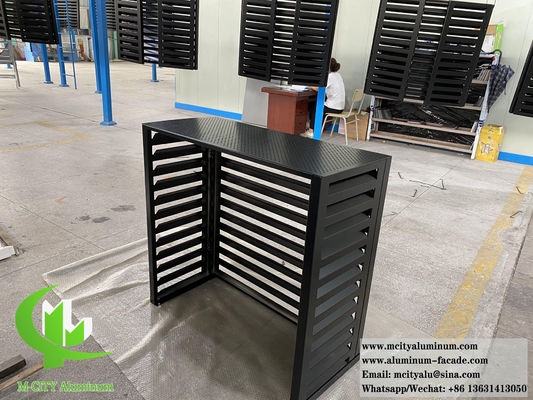 Capa de ar condicionado dobrado exterior Loop de metal tela para bomba de calor Pó revestido de cor preta