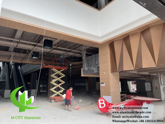 Metal 3D revestimento painéis de alumínio Decoração de teto padrão perfurado com iluminação LED