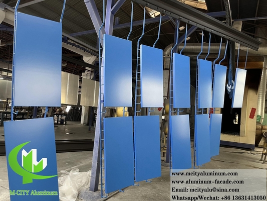 Padrão de perfuração de tela de alumínio do painel de revestimento de metal de cor azul PVDF