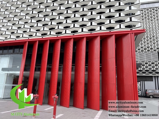 Perforação de fachadas metálicas revestimento de parede de alumínio sólido como louver de sombra solar