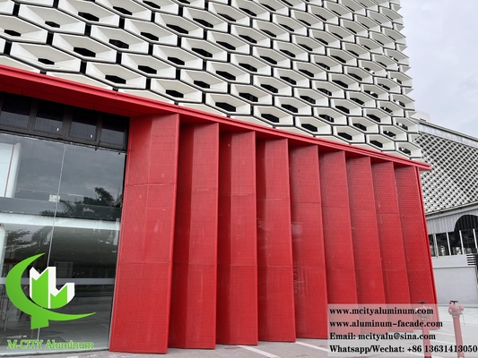 Perforação de fachadas metálicas revestimento de parede de alumínio sólido como louver de sombra solar