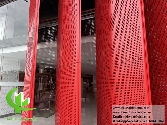 Perforação de fachadas metálicas revestimento de parede de alumínio sólido como louver de sombra solar