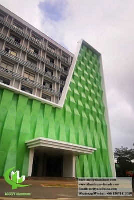 Revestimento de parede de metal 3D Forma Arquitetônica de alumínio para fachadas de parede Sistema anti-ferrugem