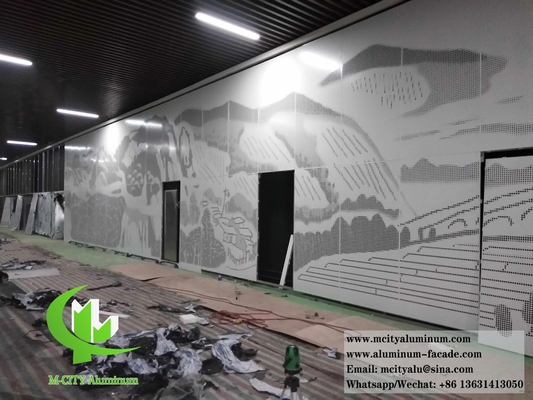Painéis metálicos de chapa de alumínio perfurado para decoração de revestimentos de fachadas de parede de concreto