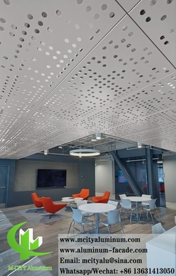 Decoração de teto de painel metálico perfurado de alumínio com iluminação LED