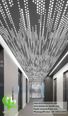Decoração de teto de painel metálico perfurado de alumínio com iluminação LED