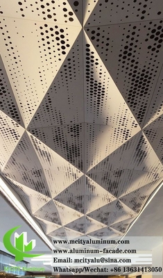Painel de alumínio perfurado com padrão de perfuração para teto com iluminação LED