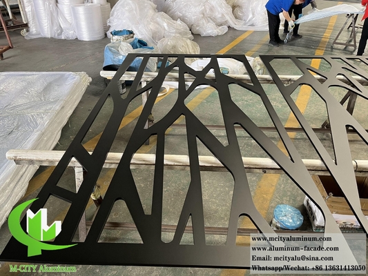 Laser Cut Metal Panel Alumínio Screen Powder revestido Matt Cor preta