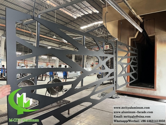 Laser Cut Metal Panel Alumínio Screen Powder revestido Matt Cor preta