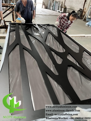 Laser Cut Metal Panel Alumínio Screen Powder revestido Matt Cor preta