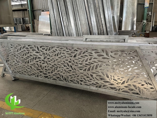 Cercas de metal cortadas a laser com decoração exterior de folha de alumínio de 50x50