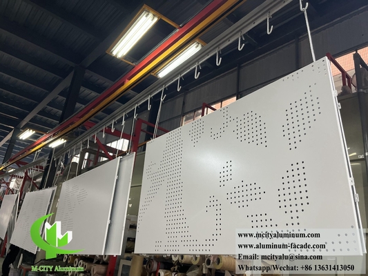 Ecrã Metálico Perforado Folha de Alumínio em Pó Revestido de Pérola Ecrã Decorativo Branco