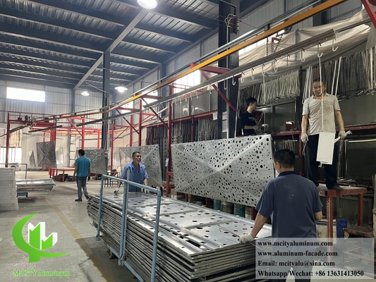 Sistema de fachada de chapa de alumínio 3D Forma revestimento metálico perfurado