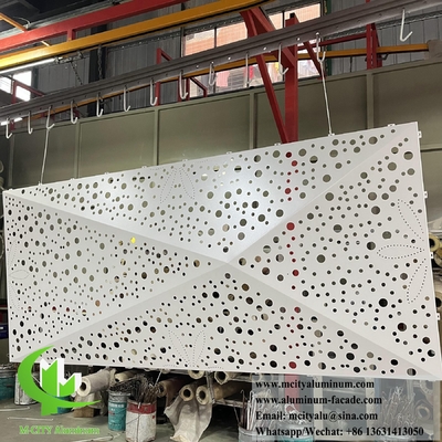 Sistema de fachada de chapa de alumínio 3D Forma revestimento metálico perfurado