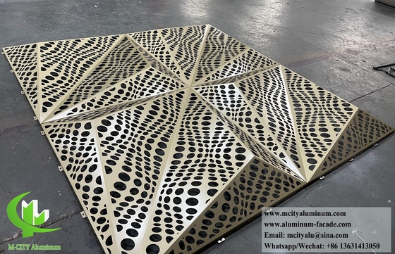 Folha de alumínio metálico de fachada 3D com padrão de perfuração para decoração de edifícios