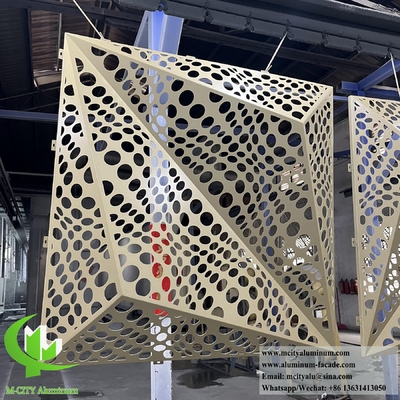 Folha de alumínio metálico de fachada 3D com padrão de perfuração para decoração de edifícios