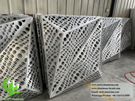 Folha de alumínio metálico de fachada 3D com padrão de perfuração para decoração de edifícios