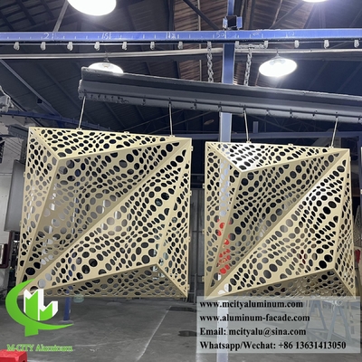 Painel de revestimento metálico 3D Folha de alumínio para decoração do sistema de fachada de parede Revestimento PVDF