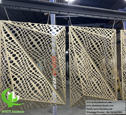 Laser Cut Metal Screen Painel de alumínio revestimento PVDF Forma 3D Para decoração de fachadas de edifícios