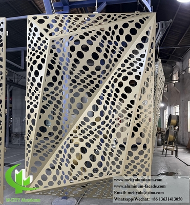 Painel de revestimento metálico 3D Folha de alumínio para decoração do sistema de fachada de parede Revestimento PVDF