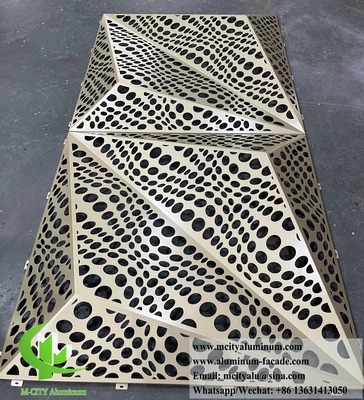 Laser Cut Metal Screen Painel de alumínio revestimento PVDF Forma 3D Para decoração de fachadas de edifícios
