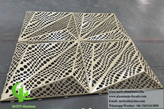 Painel de revestimento metálico 3D Folha de alumínio para decoração do sistema de fachada de parede Revestimento PVDF