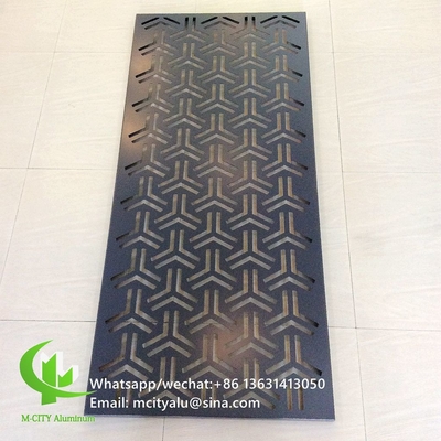 Painel de tela gravado em alumínio metálico com painel de corte a laser de vários desenhos para janela de fachada de varanda