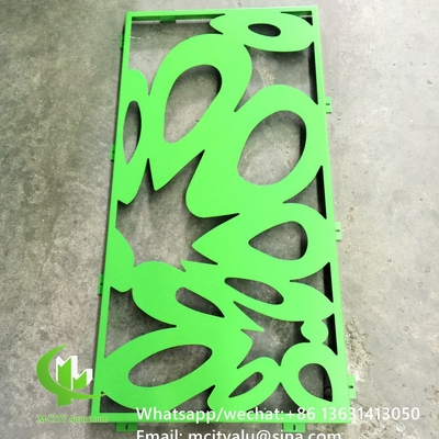 Painel de tela gravado em alumínio metálico com painel de corte a laser de vários desenhos para janela de fachada de varanda