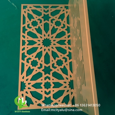 Painel de tela gravado em alumínio metálico com painel de corte a laser de vários desenhos para janela de fachada de varanda
